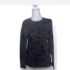 Ralph Lauren Black Paisley Long Sleeve Tee